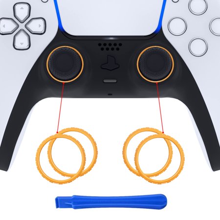 eXtremeRate Caution Yellow Replacement Accessories Accent Rings for ps5 Controller BDM-010/020/030/040