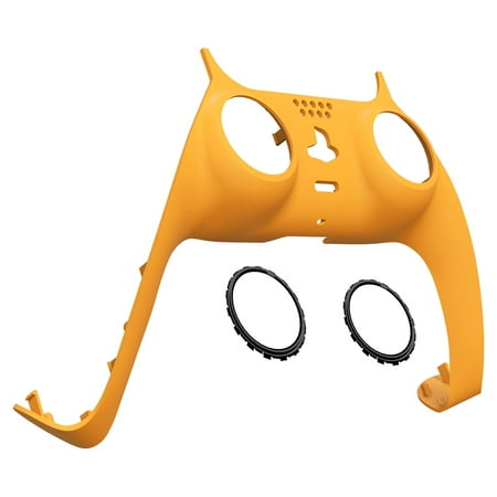 eXtremeRate Caution Yellow Trim Shell Replacement Clip Shell w/ Accent Rings for ps5 Controller BDM-010/020/030/040