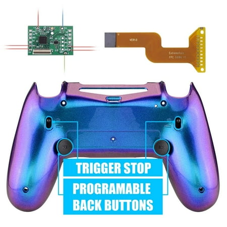 eXtremeRate Chameleon Dawn 2.0 FlashShot Trigger Stop Remap Kit for PS4 CUH-ZCT2 Controller, Upgrade Board & Redesigned Back Shell & Back Buttons & Trigger Lock for PS4 Controller JDM 040/050/055