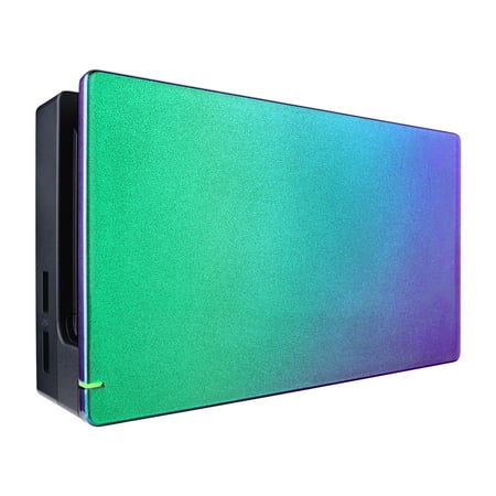 eXtremeRate Chameleon Glossy Faceplate Green Purple Replacement Housing Shell for Nintendo Switch Dock