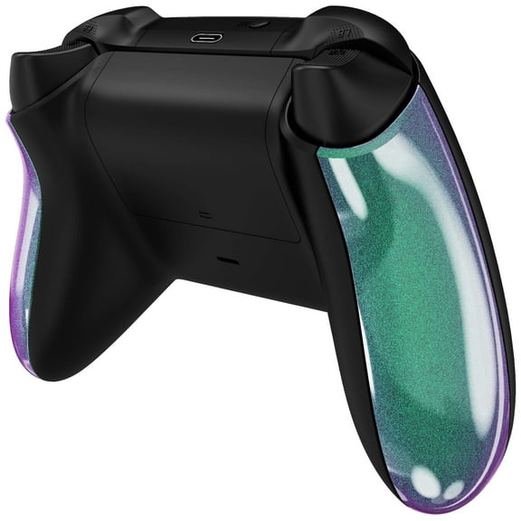 eXtremeRate Chameleon Green Purple Replacement Back Handles Shell  for Xbox Core Wireless Controller