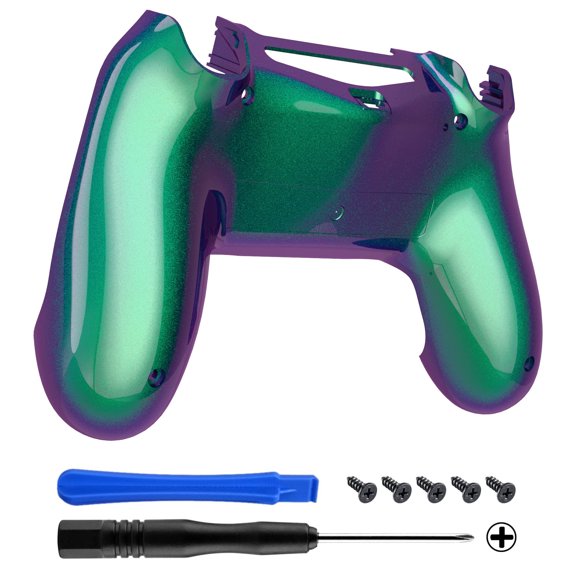 eXtremeRate Chameleon Green Purple Replacement Back Housing Cover for ps4 Controller JDM-040/050/055