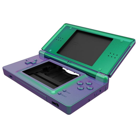 eXtremeRate Chameleon Green Purple Full Shell Kit for Nintendo DS Lite - Replacement Housing w/ Buttons & Screen Lens