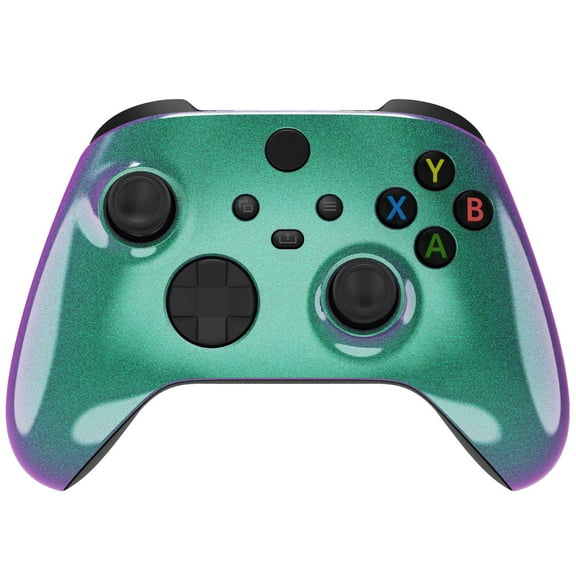 eXtremeRate Chameleon Green Purple Replacement Shell Gaming Case Faceplate for Xbox Core Controller
