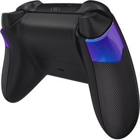 eXtremeRate Chameleon Purple Blue Performance Rubberized Grips Replacement Back Panels for Xbox Series X/S Controller, Non-Slip Diamond Texture Side Rails Handles for Xbox Core - Controller Without