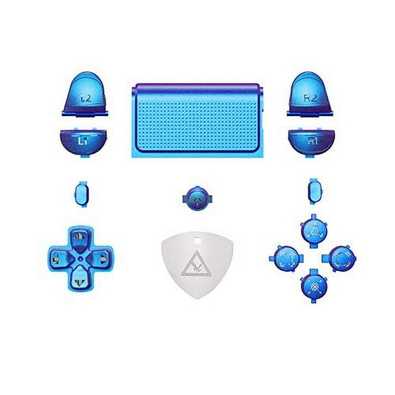 eXtremeRate Chameleon Purple Blue Replacement Full Set Buttons DTFS LED Kit for ps4 Slim Controller