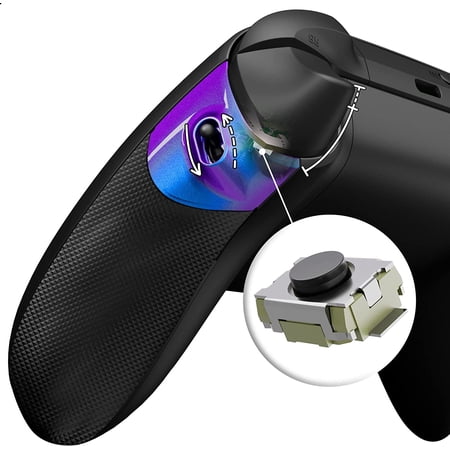 eXtremeRate Chameleon Purple Blue Side Rail Panels Trigger Stop Kit, Ergonomic Trigger Stopper Handle Grips for Xbox Series X & S Controller