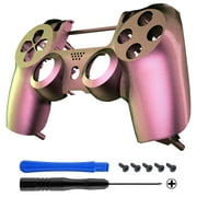 eXtremeRate Chameleon Red Gold Glossy Replacement Front Housing Shell Cover Compatible with ps4 Slim Pro Controller CUH-ZCT2 JDM-040/050/055 - Controller NOT Included