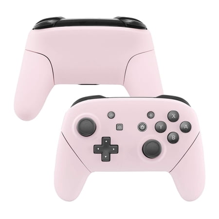 eXtremeRate Cherry Blossoms Pink Faceplate Backplate Handles for Nintendo Switch Pro Controller, Soft Touch DIY Replacement Grip Housing Shell Cover for Nintendo Switch Pro - Controller NOT Included