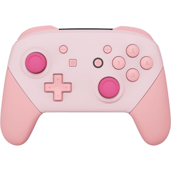 eXtremeRate Cherry Blossoms Pink & Puffy Pink Faceplate Backplate Handles for Nintendo Switch Pro, Soft Touch DIY Replacement Grip Housing Shell Cover for Nintendo Switch Pro - Controller NOT Included