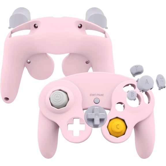 eXtremeRate Cherry Blossoms Pink Replacement Faceplate Backplate w/Buttons for Nintendo Gamecube Controller