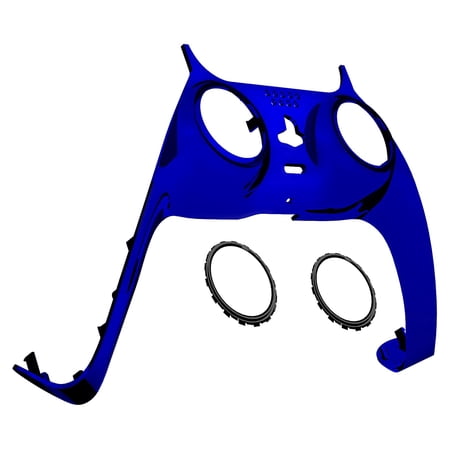 eXtremeRate Chrome Blue Shell w/Accent Rings Replacement Clip Shell Plates Cover for ps5 Controller BDM-010/020/030/040