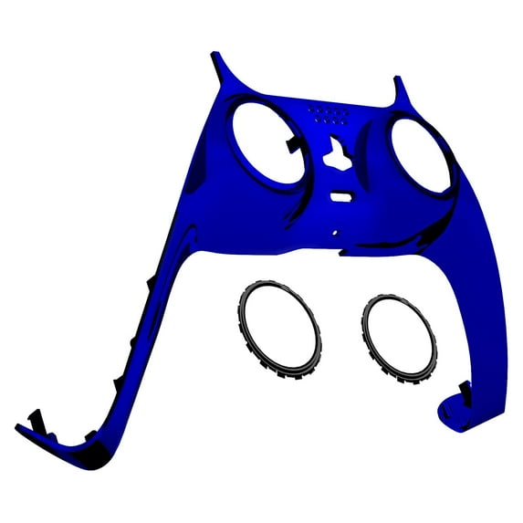eXtremeRate Chrome Blue Shell w/Accent Rings Replacement Clip Shell Plates Cover for ps5 Controller BDM-010/020/030/040