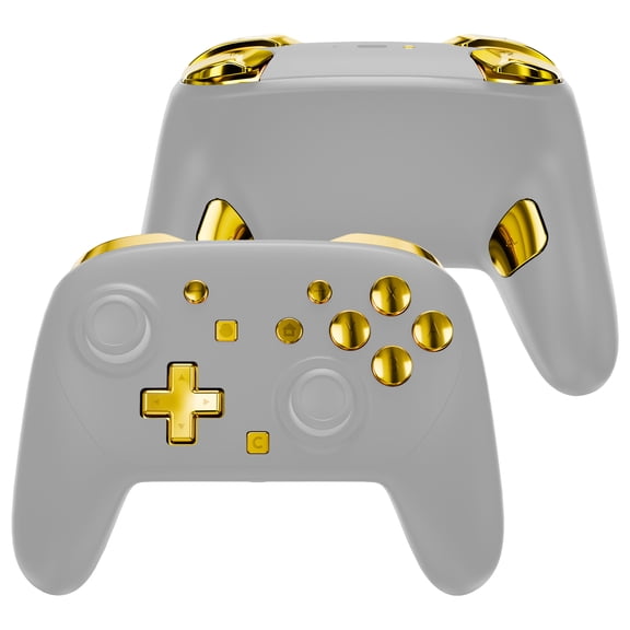 eXtremeRate Chrome Gold Full Button Set for Nintendo Switch 2 Pro Controller – ABXY, D-Pad & Triggers