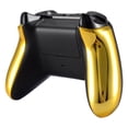 thumbnail image 1 of eXtremeRate Chrome Gold Glossy Back Panels, Comfortable Non-Slip Side Rails Handles, Game Improvement Replacement Parts for Xbox One X & S Controller (Model 1708) - Controller NOT Included, 1 of 7