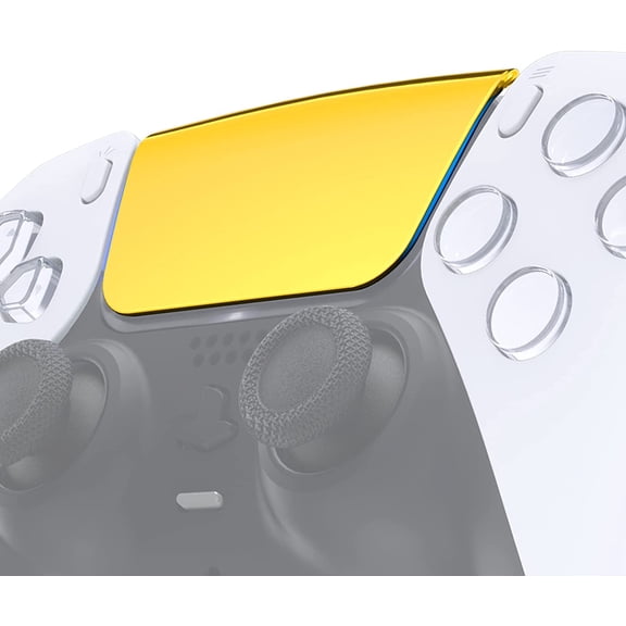 eXtremeRate Chrome Gold Glossy Replacement Touchpad Cover Part Touch Pad for PS5 Controller BDM-010/020/030/040