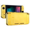 thumbnail image 1 of eXtremeRate Chrome Gold Replacement Back Shell Plate Housing Full Set Buttons for Nintendo Switch, 1 of 9