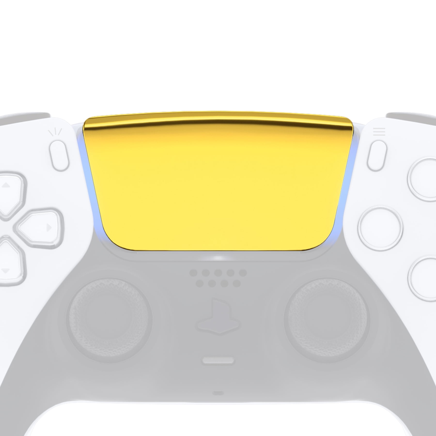eXtremeRate Chrome Gold Glossy Replacement Touchpad Cover Compatible with PS5 Controller BDM-010 BDM-020 & BDM-030, Custom Part Touch Pad Compatible
