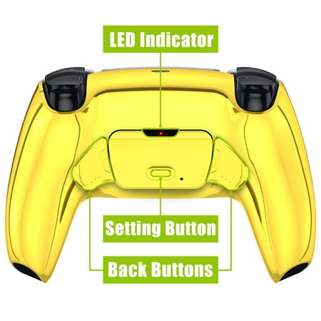 eXtremeRate Chrome Gold Shell Paddles Remap Kit Upgrade Board Back for PS5 Controller BDM-010/020
