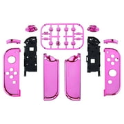 مجموعة أزرار كاملة لحافظة eXtremeRate Chrome Pink البديلة المحمولة لجهاز Nintendo Switch/OLED Joy-Con