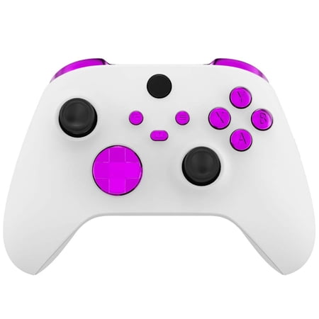 eXtremeRate Chrome Purple Replacement Buttons LB RB LT RT Bumpers Triggers D-pad ABXY Start Back Sync Share Keys for Xbox Core Wireless Controller