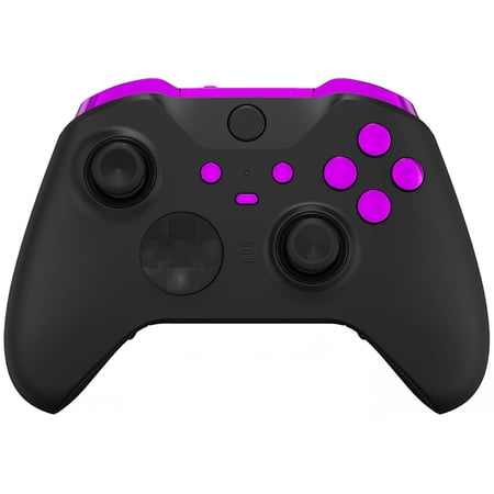 eXtremeRate Chrome Purple Replacement Buttons for Xbox One Elite Series 2(Model 1797), LB RB LT RT Bumpers Triggers ABXY Start Back Sync Profile Switch Keys for Xbox One Elite Series 2 Core