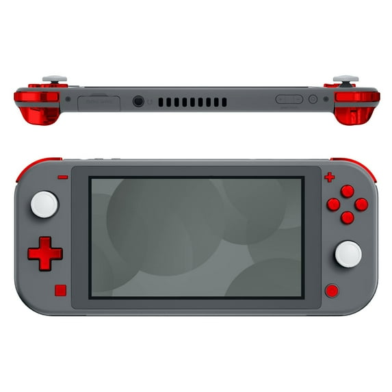 eXtremeRate Chrome Red Replacement ABXY Keys Dpad L R ZL ZR Trigger w/Tools for Nintendo Switch Lite