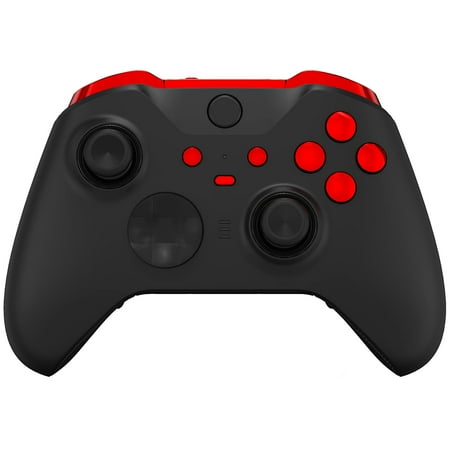 eXtremeRate Chrome Red Replacement Buttons for Xbox One Elite Series 2(Model 1797), LB RB LT RT Bumpers Triggers ABXY Start Back Sync Profile Switch Keys for Xbox One Elite Series 2 Core