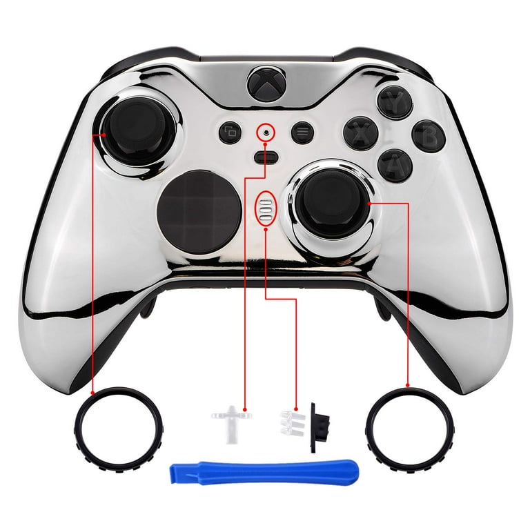 eXtremeRate Chrome Silver Edition Glossy Faceplate Cover for Xbox