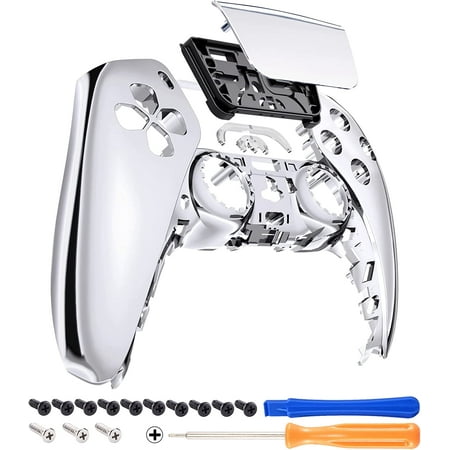 eXtremeRate Chrome Silver Glossy Touchpad Replacement Front Housing Shell for ps5 Controller BDM-010/020/030/040