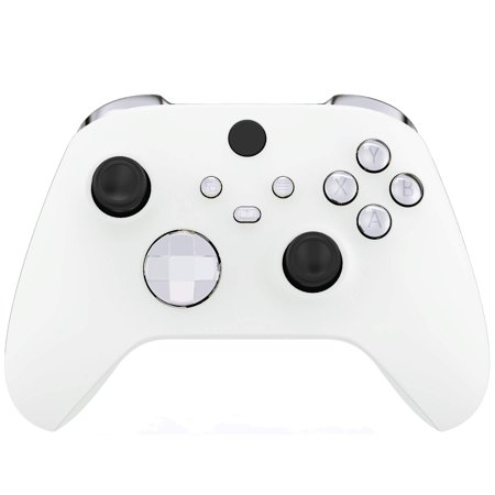 eXtremeRate Chrome Silver Replacement Buttons LB RB LT RT Bumpers Triggers D-pad ABXY Start Back Sync Share Keys for Xbox Core Wireless Controller