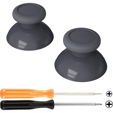 eXtremeRate Classic Gray Replacement 3D Joystick Thumbsticks, Analog Thumb Sticks with Cross Screwdriver for Nintendo Switch Pro Controller