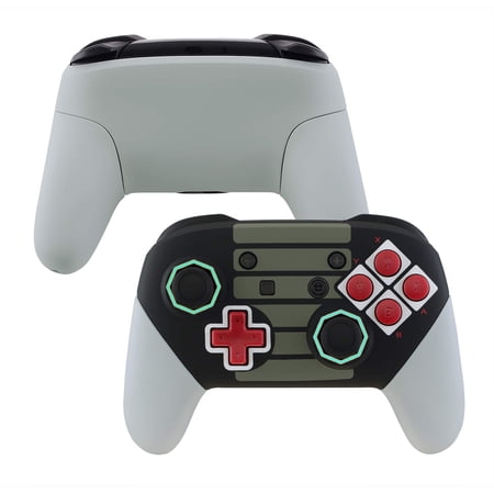 eXtremeRate Classic NES Style Faceplate Backplate Handles Cover, Octagonal Gated Sticks Design DIY Replacement Grip Housing Shell for Nintendo Switch Pro Controller- Controller NOT Included