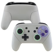 eXtremeRate Classic SNES Style Faceplate Backplate Handles Cover, Octagonal Gated Sticks Design DIY Replacement Grip Housing Shell for Nintendo Switch Pro Controller- Controller NOT Included
