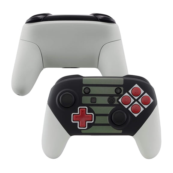 eXtremeRate Classics NES Style Faceplate Backplate Handles for Nintendo Switch Pro Controller, DIY Housing Shell Grip and Buttons for Nintendo Switch Pro - Controller NOT Included