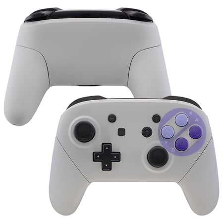 eXtremeRate Classics SNES Style Faceplate Backplate Handles for Nintendo Switch Pro Controller, DIY Housing Shell Grip and Buttons for Nintendo Switch Pro - Controller NOT Included