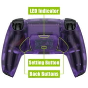 eXtremeRate Clear Atomic Purple Back Paddles Programable Rise 2.0 Remap Kit Board & Redesigned Back Shell & Back Buttons Attachment for PS5 Controller BDM-010/020