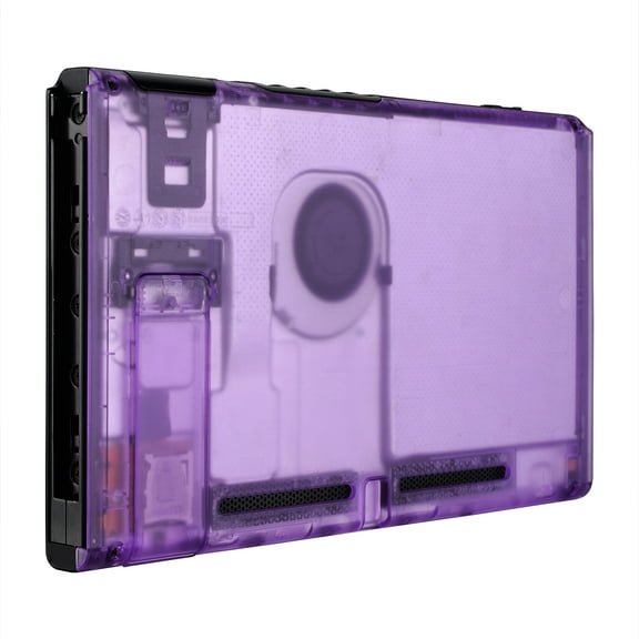 eXtremeRate Clear Atomic Purple Console Back Plate DIY Replacement Housing Shell Case for Nintendo Switch Console with Kickstand – JoyCon Shell NOT Included