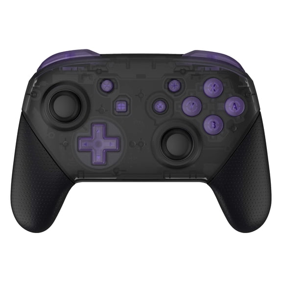 eXtremeRate Clear Atomic Purple Repair ABXY D-pad ZR ZL L R Keys for Nintendo Switch Pro Controller, DIY Replacement Full Set Buttons with Tools for Nintendo Switch Pro - Controller NOT Included