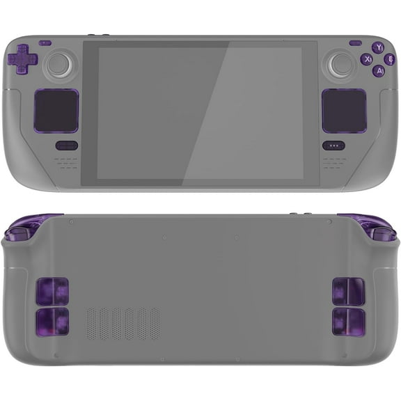 eXtremeRate Clear Atomic Purple Replacement ABXY D-pad Trackpad Bumpers Triggers Buttons for Steam Deck LCD Handheld Console