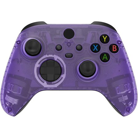 eXtremeRate Clear Atomic Purple Replacement Faceplate Front Housing Shell for Xbox Core Wireless Controller