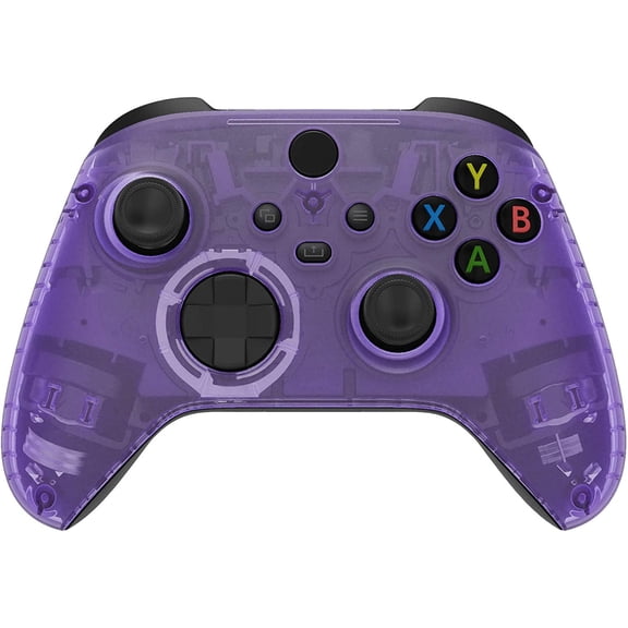 eXtremeRate Clear Atomic Purple Replacement Faceplate Front Housing Shell for Xbox Core Wireless Controller
