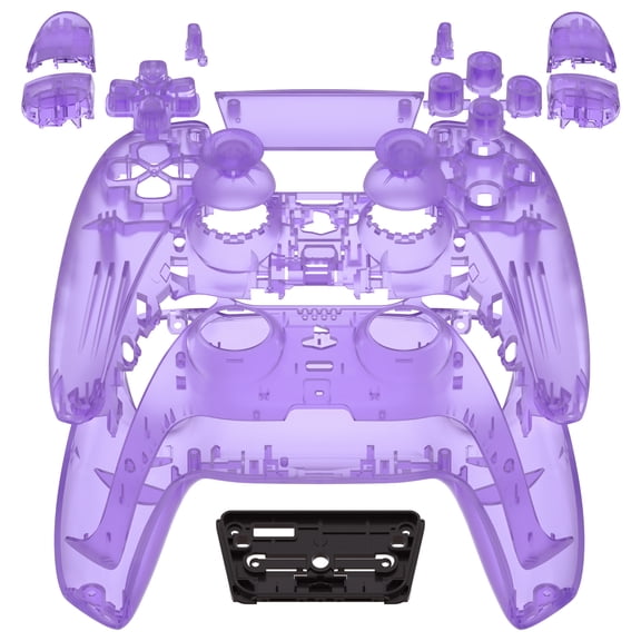 eXtremeRate Clear Atomic Purple Replacement Full Set Housing w/Buttons Touchpad Cover for ps5 Controlle