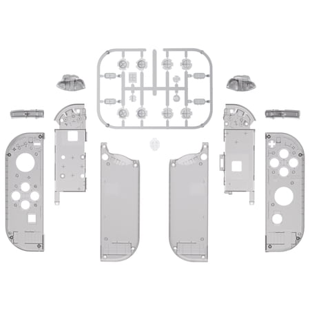 eXtremeRate Clear Black Housing w/Full Set Buttons Replacement Shell for Nintendo Switch/OLED Joycon
