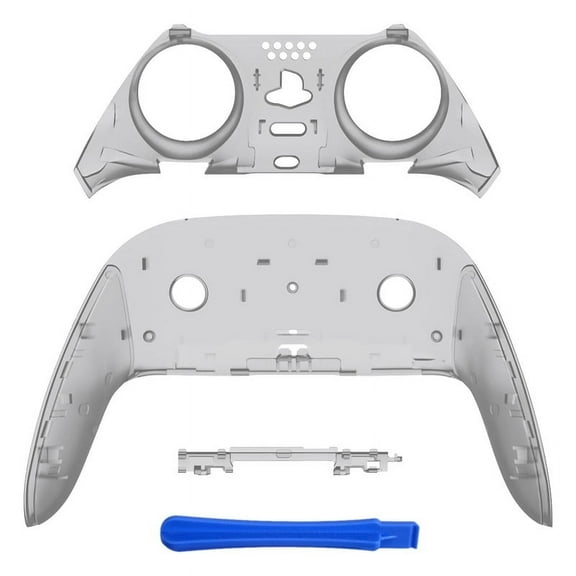 eXtremeRate Clear Black Replacement Controller Top Bottom Shell Cover for PS5 Edge Controller