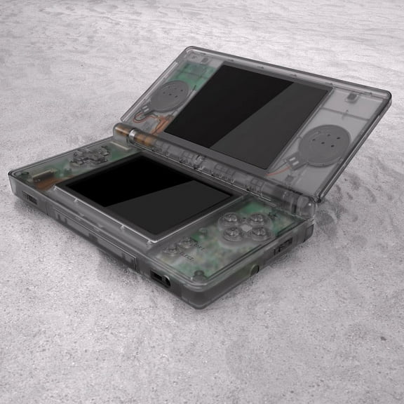 eXtremeRate Clear Black Replacement Full Housing Shell for Nintendo DS Lite, Custom Handheld Console Case Cover with Buttons, Screen Lens for Nintendo DS Lite NDSL - Console NOT Included