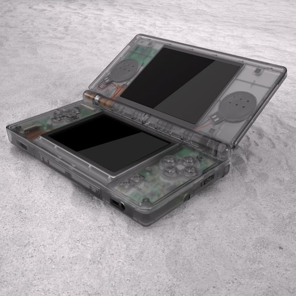 eXtremeRate Clear Black Full Shell Kit for Nintendo DS Lite – Housing w/ Buttons & Screen Lens