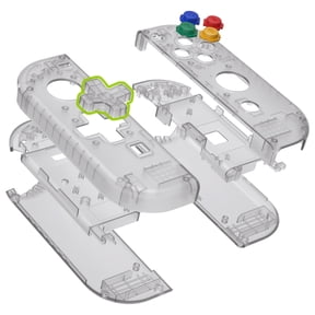 eXtremeRate Clear Black Replacement Housing Shell w/Full Set Buttons for Nintendo Switch/OLED Joycon