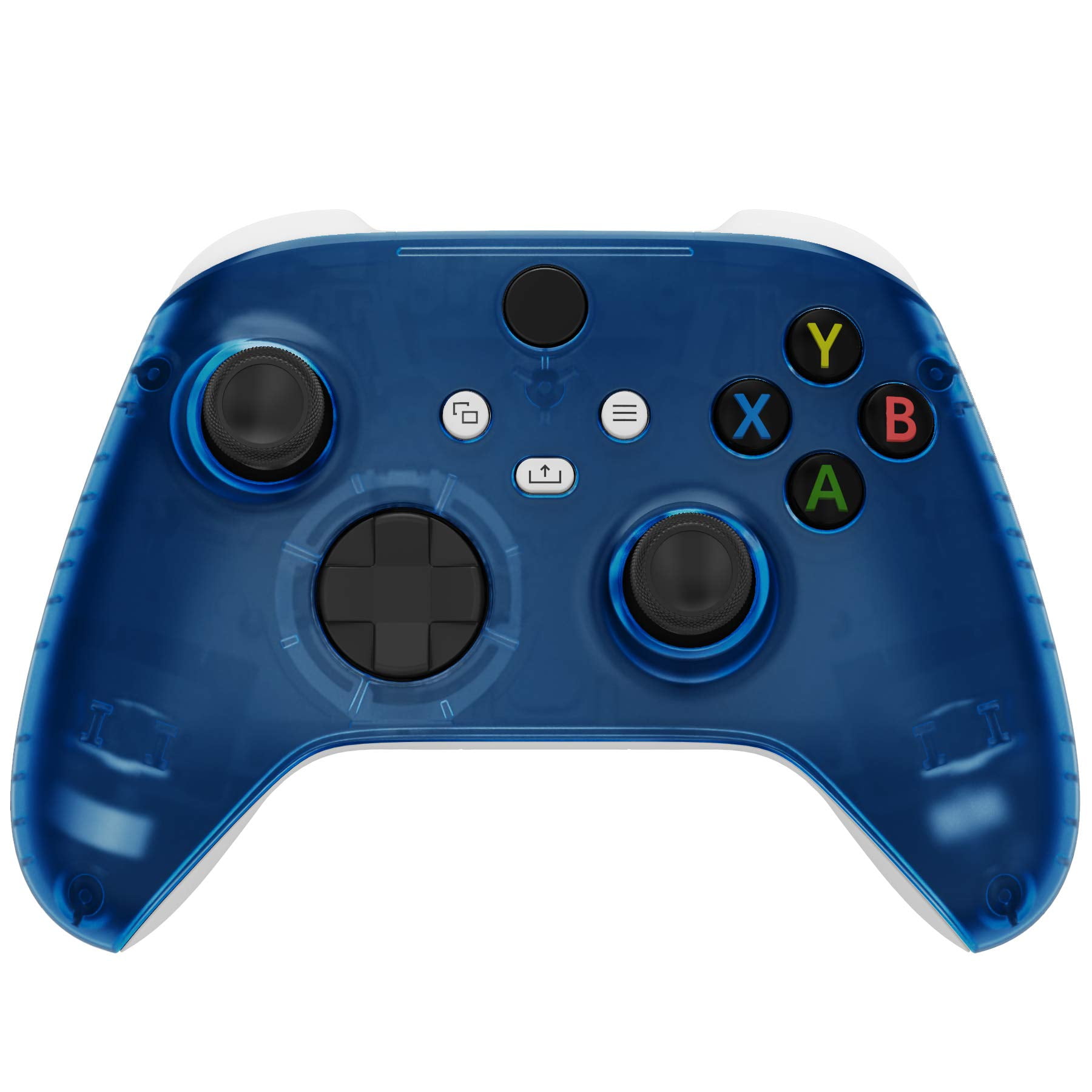 eXtremeRate Clear Blue Replacement Part Front Housing Cover Handles