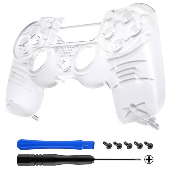 eXtremeRate Clear Faceplate Replacement Front Housing for ps4 Slim Pro Controller JDM-040/050/055